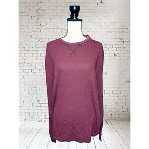 Old Navy Mens Thermal Shirt Burgundy Long Sleeve Size XXL Casual Top Cotton Bld